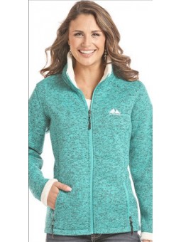 Sweater Knit Melange Jacket jade turquoise blue green