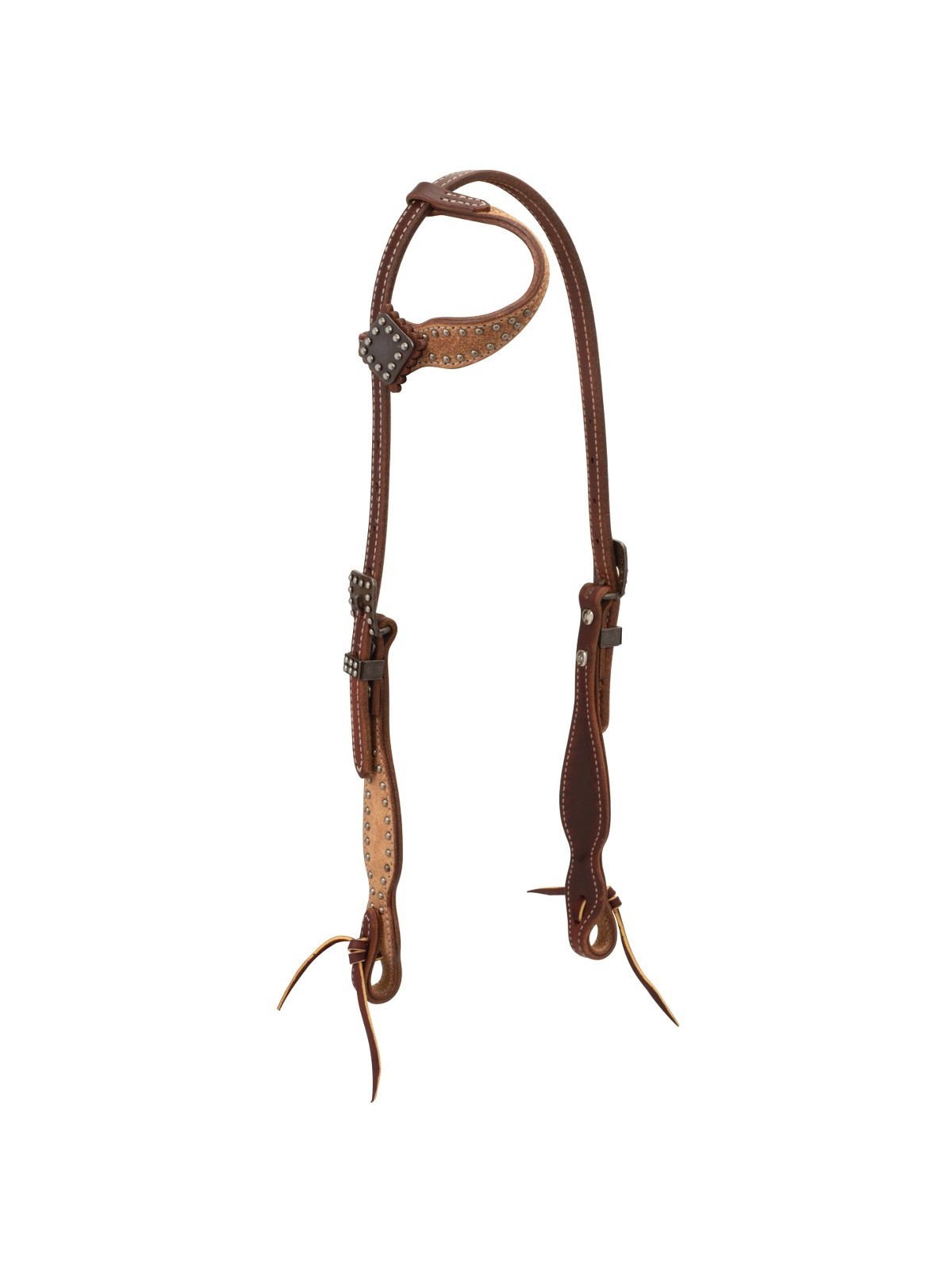 Weaver Rough Out Oiled Sliding Ear Headstall 10-0751