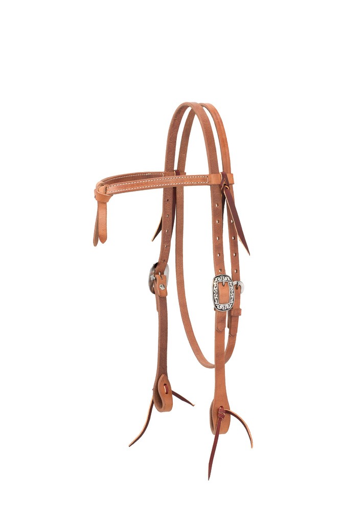 Tahoe Tack USA Leather Leaf Tooled Western Futurity Knot Browband Headstall