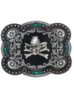 Scull and Cross Bone Buckle