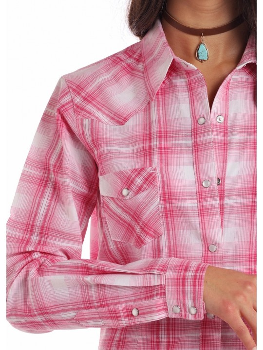 Western Shirt Pink&White Ombre