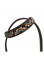 Beaded Sliding Ear Headstall Turquoise / Brown / Tan / Burgundy