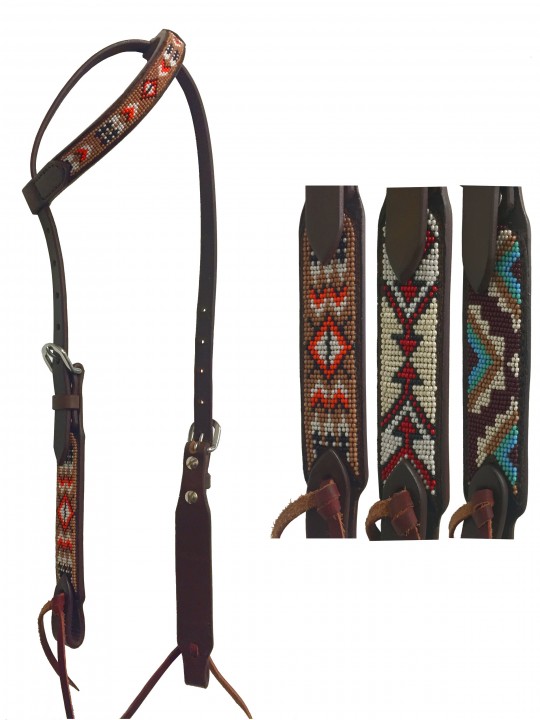 Beaded Sliding Ear Headstall Variants