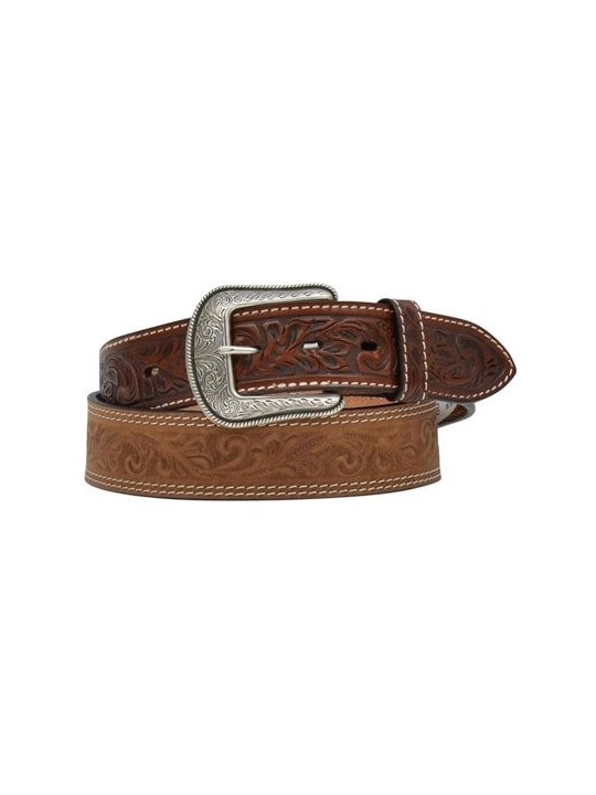 Brown Distressed Tooled with B&B Belt