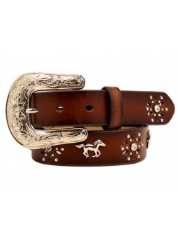 Ariat Girls Brown Leather Horse Concho Belt