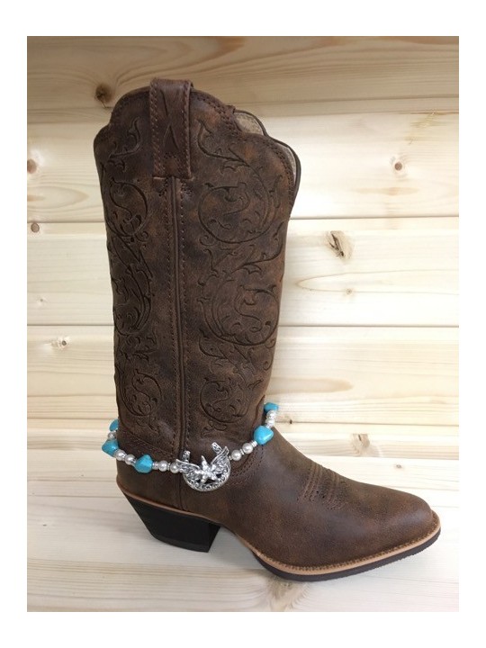 Turquoise and Winged Star Boot Bracelet