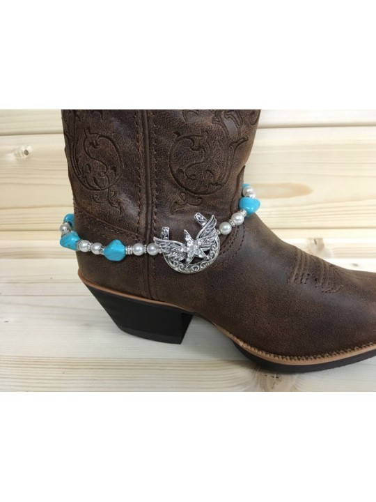 Turquoise and Winged Star Boot Bracelet