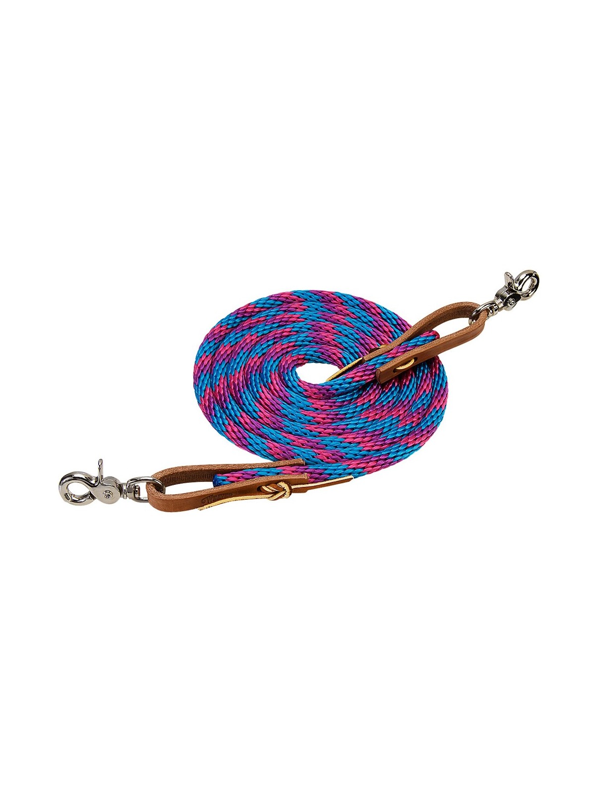 Poly Roper Reins, 5/8" x 8' 35-2026-B16 pink hurrican blue