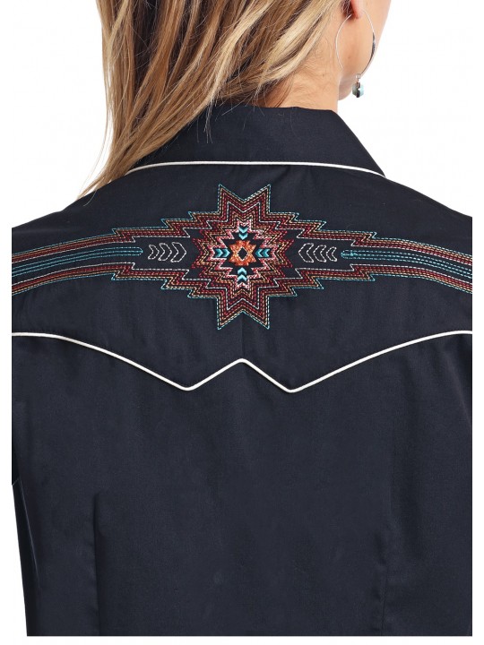 Retro Embroidered Western Shirt 3665