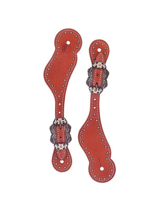 Spotted Spur Straps with Floral Buckle