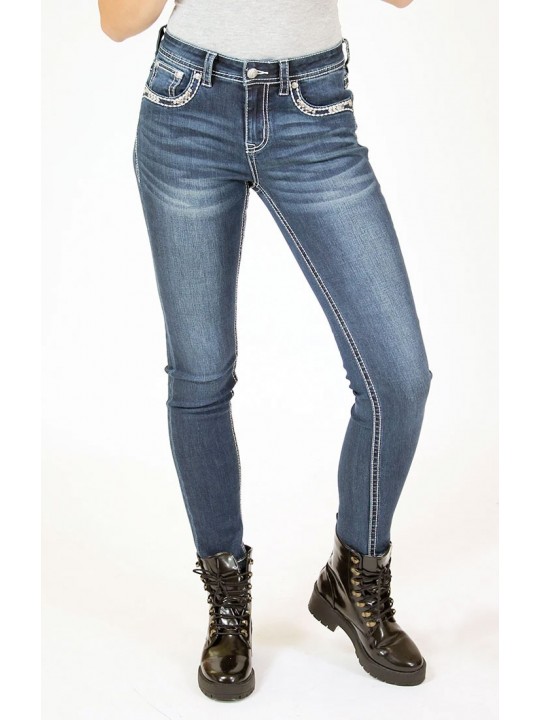 Arrow Border Skinny Jeans
