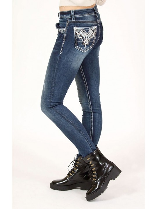 Aztec Embellished Skinny Jeans