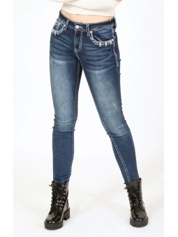 Aztec Embellished Skinny Jeans