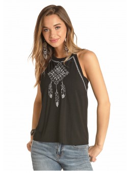 Embroidered Dream Catcher Tank