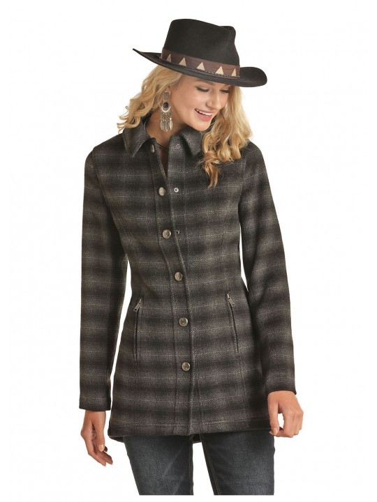 Twill Plaid Coat