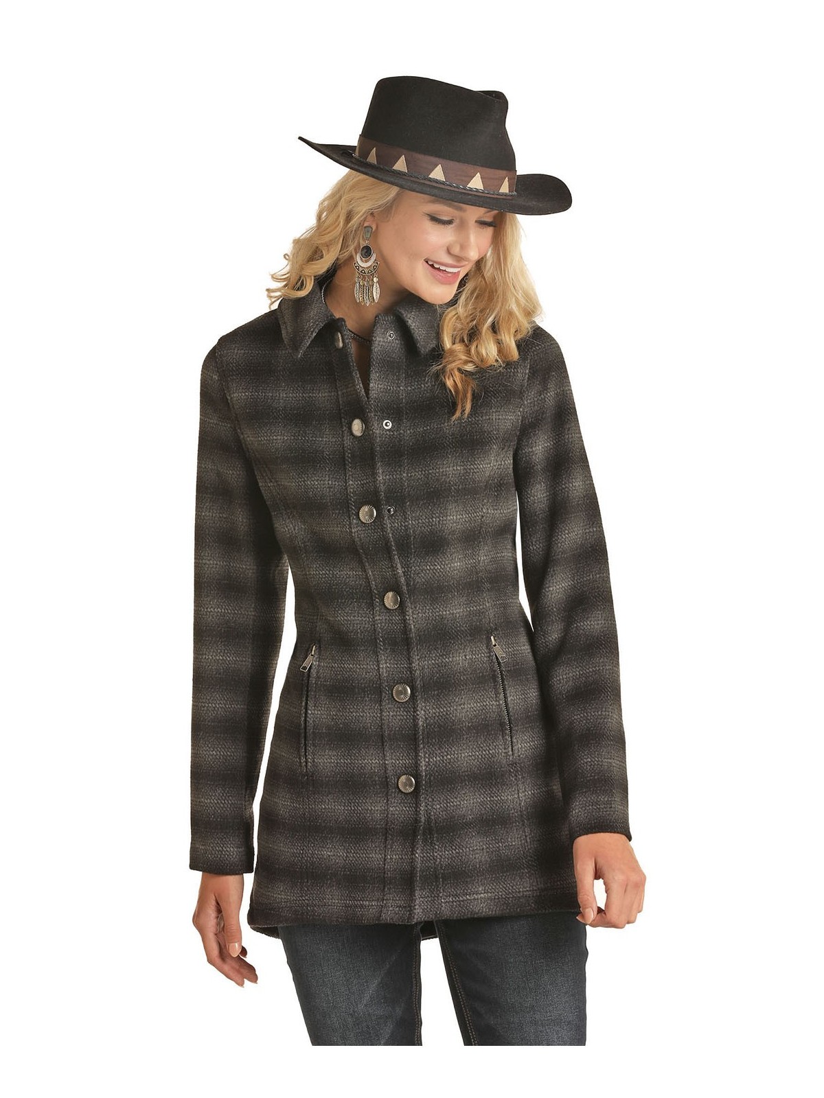 Twill Plaid Coat