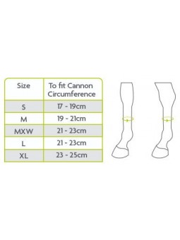 Anti-Mauke Gamasche size chart