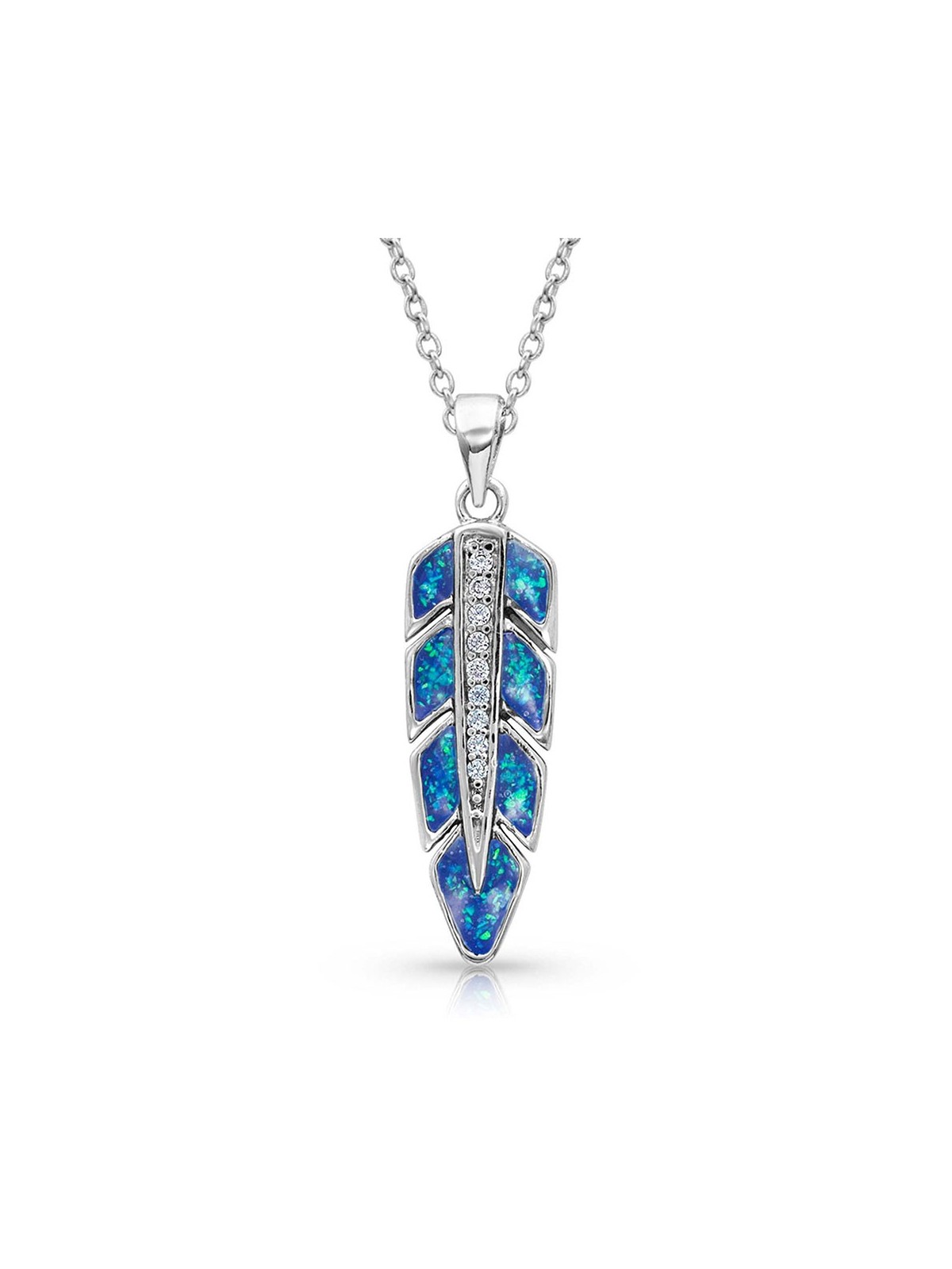 Pointed Feather Opal Necklace