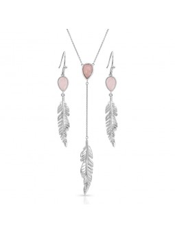 Dreamy Rose Feather Jewelry Set