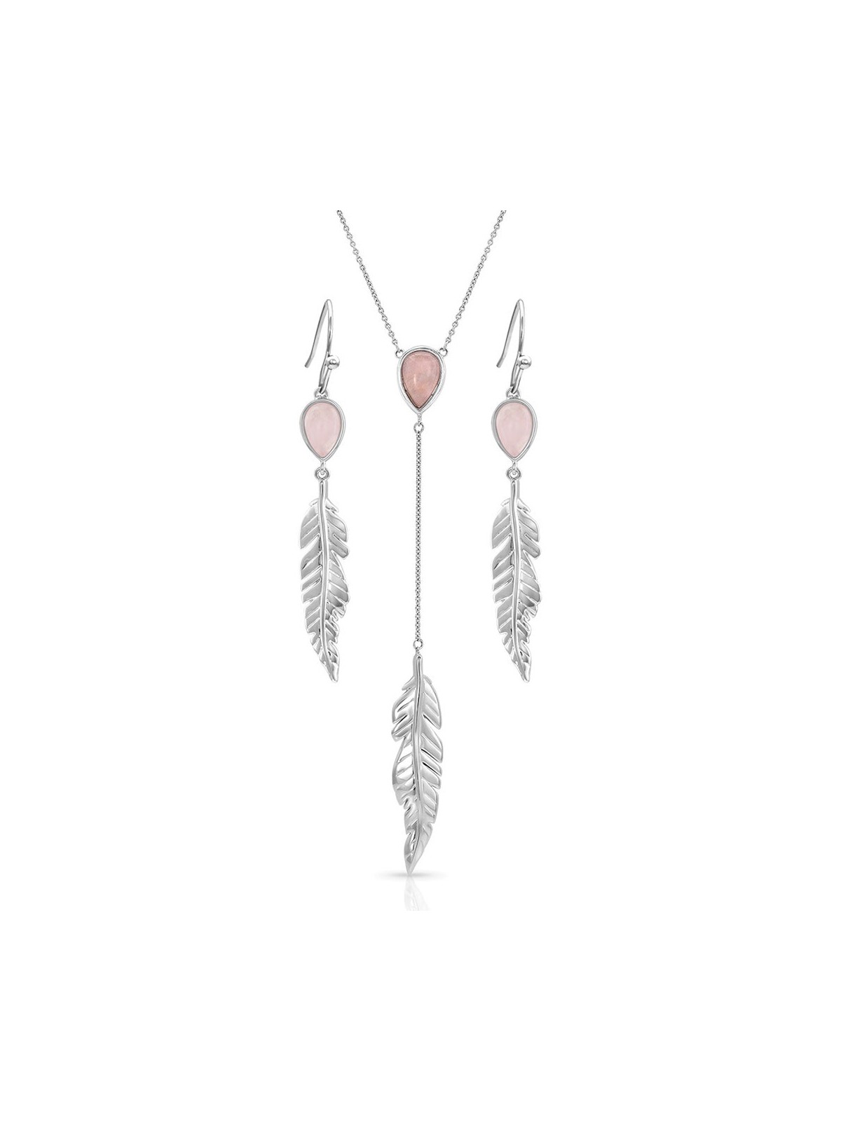 Dreamy Rose Feather Jewelry Set