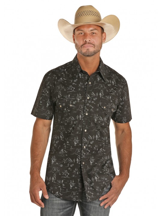 Short Sleeve Western Scene