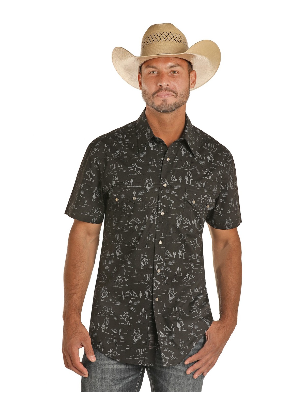 Short Sleeve Western Scene