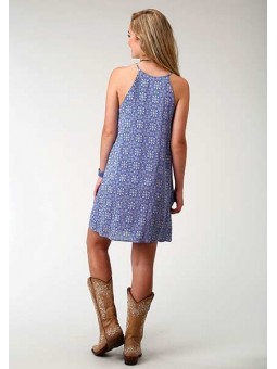 Blue Tile Print Dress