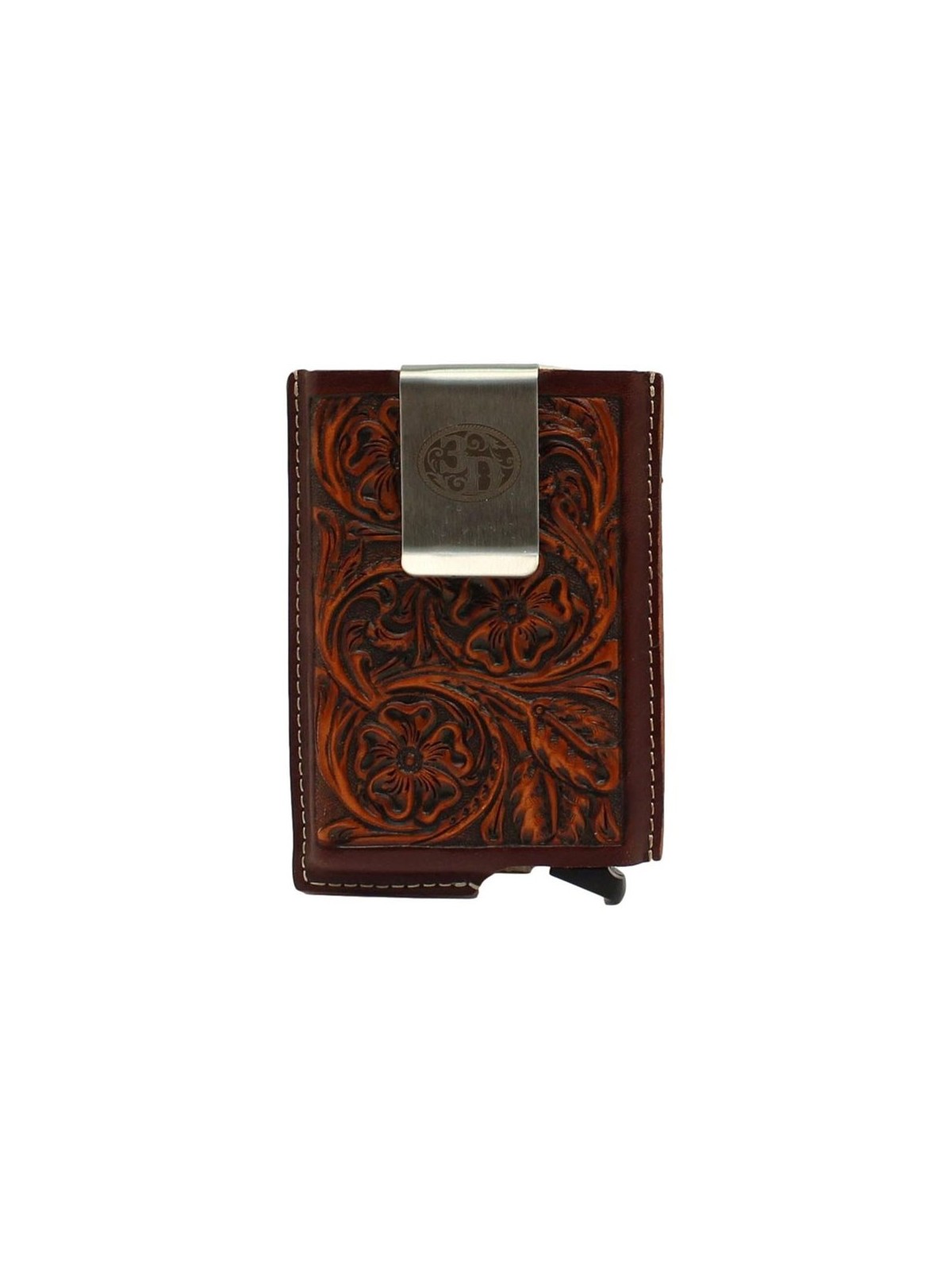 Smart Wallet Tooled Brown