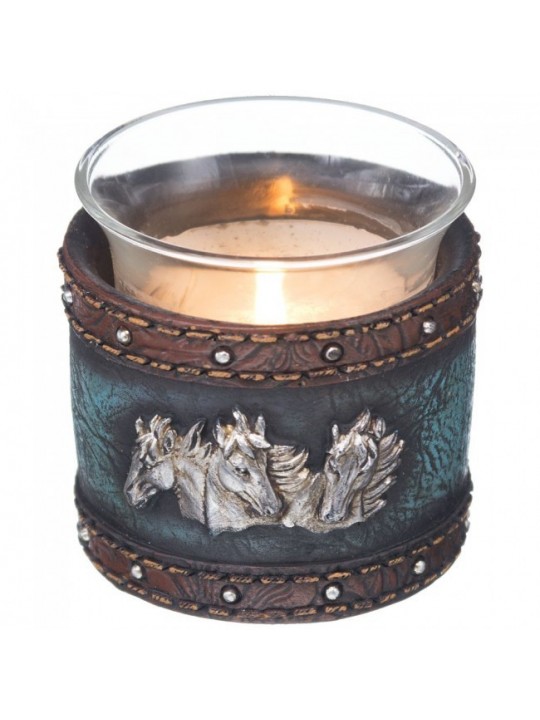 Blue Leather Votive