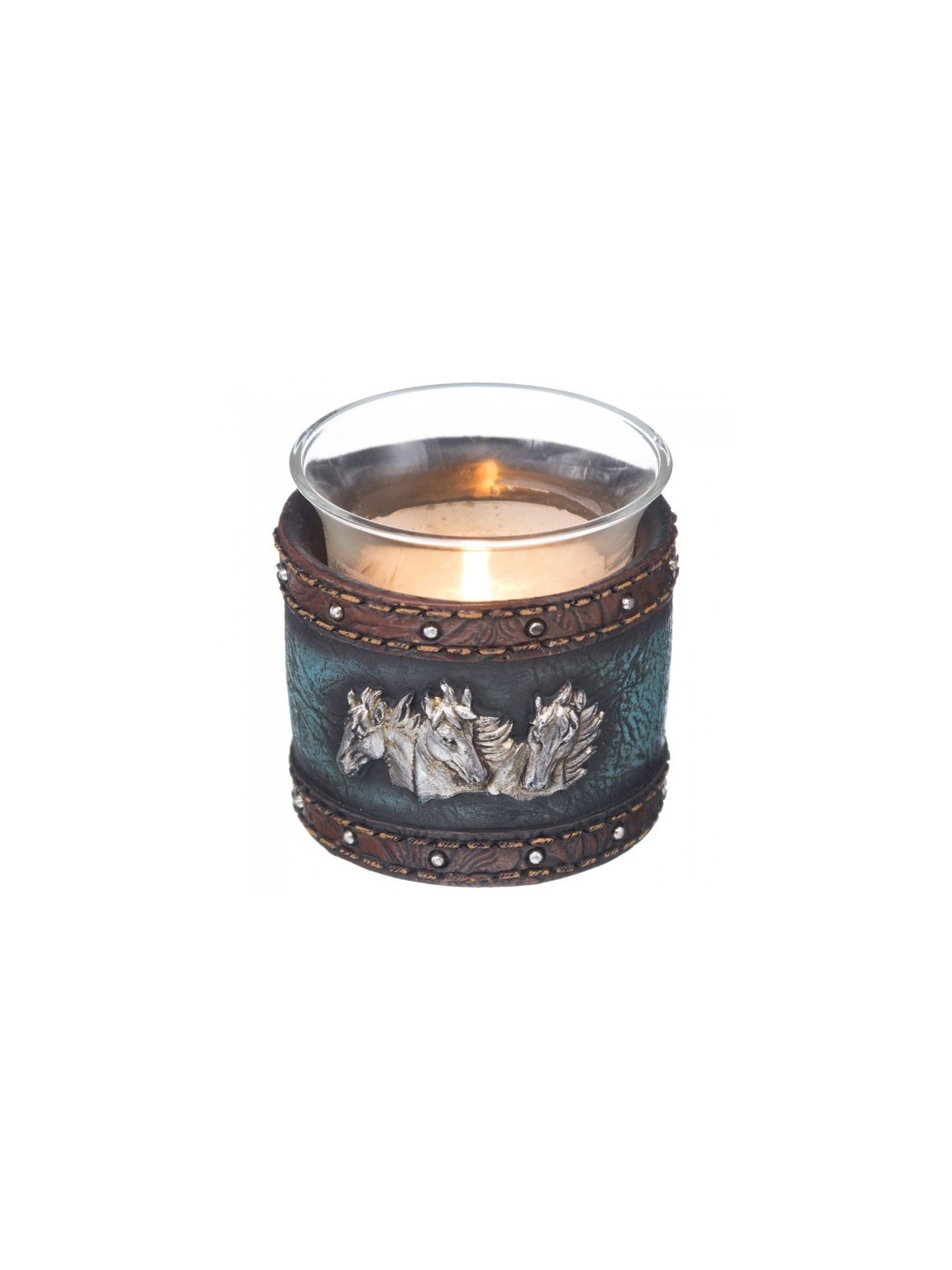 Blue Leather Votive