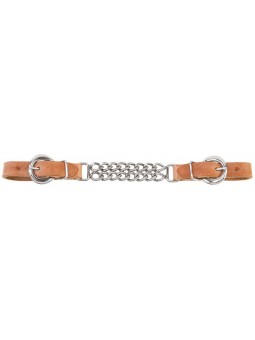 Harness Leather Curb Strab with Chain