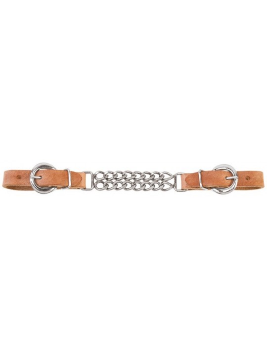 Harness Leather Curb Strab with Chain