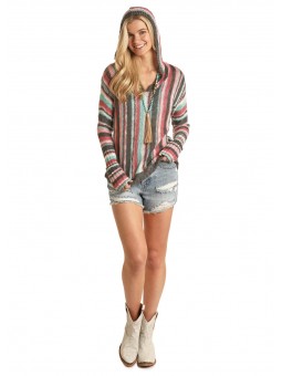 Boho Striped Hoodie