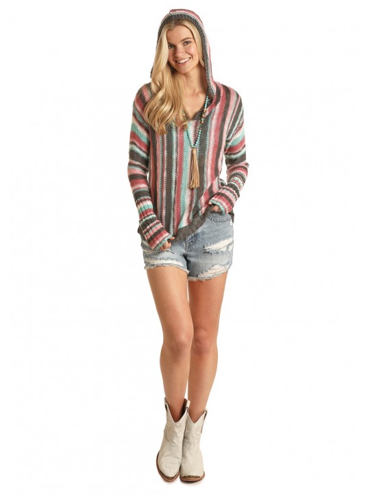 Boho Striped Hoodie