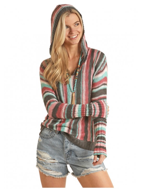 Boho Striped Hoodie