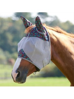 Crusader Fly Mask w. Ears Black Tribal