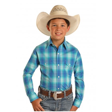 Boy's Hemd Ombre Plaid