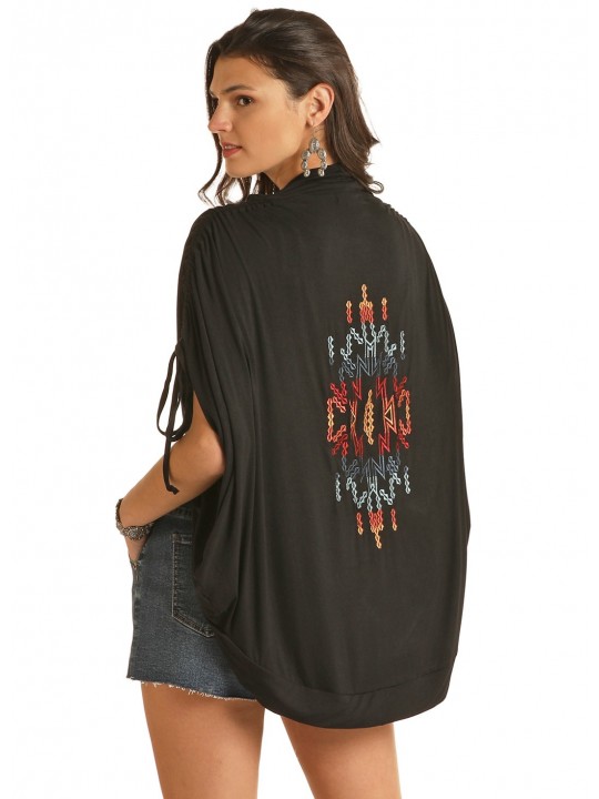 Aztec Embroidered Cocoon Cardigan