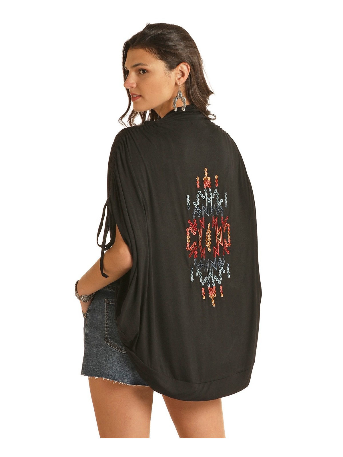 Aztec Embroidered Cocoon Cardigan