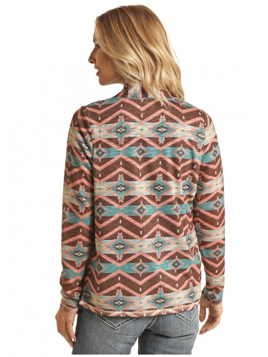 Cardigan Braun mit Aztekischem Muster