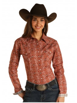 Westernbluse Aztec Rust