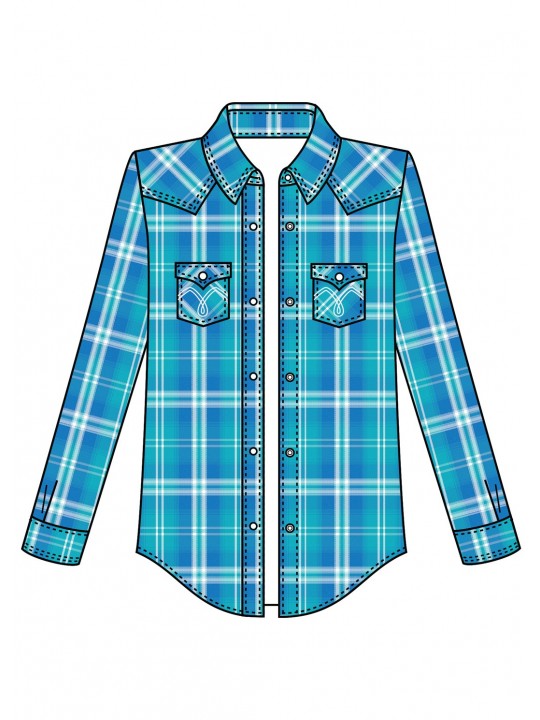 Turquoise Long Sleeve Shirt 8566