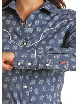 Floral Shirt with Piping