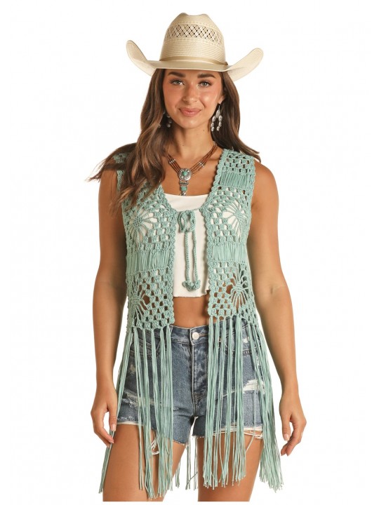 Crochet Vest with Fringe