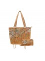 Floral Embroidered Handbag/Wallet Set brown