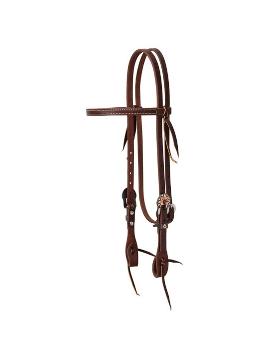 Work Tack Headstall Copper Flower