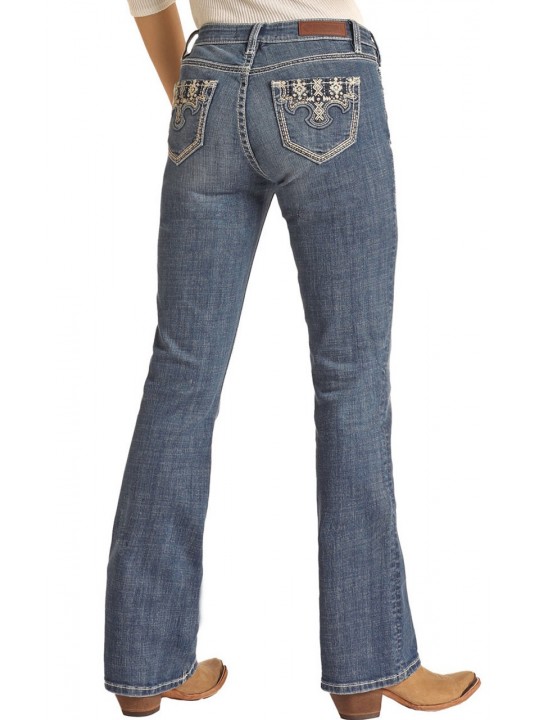 Mid Rise Stretch Bootcut Jeans R1C3