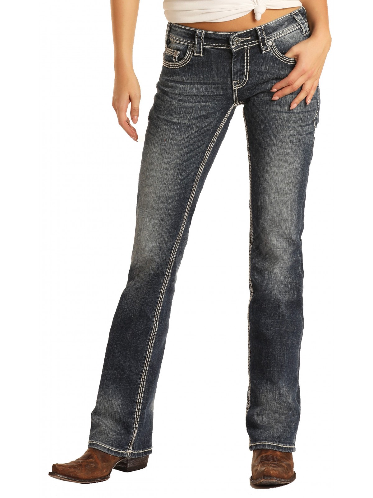 Mid Rise Bootcut Riding Jeans 9516