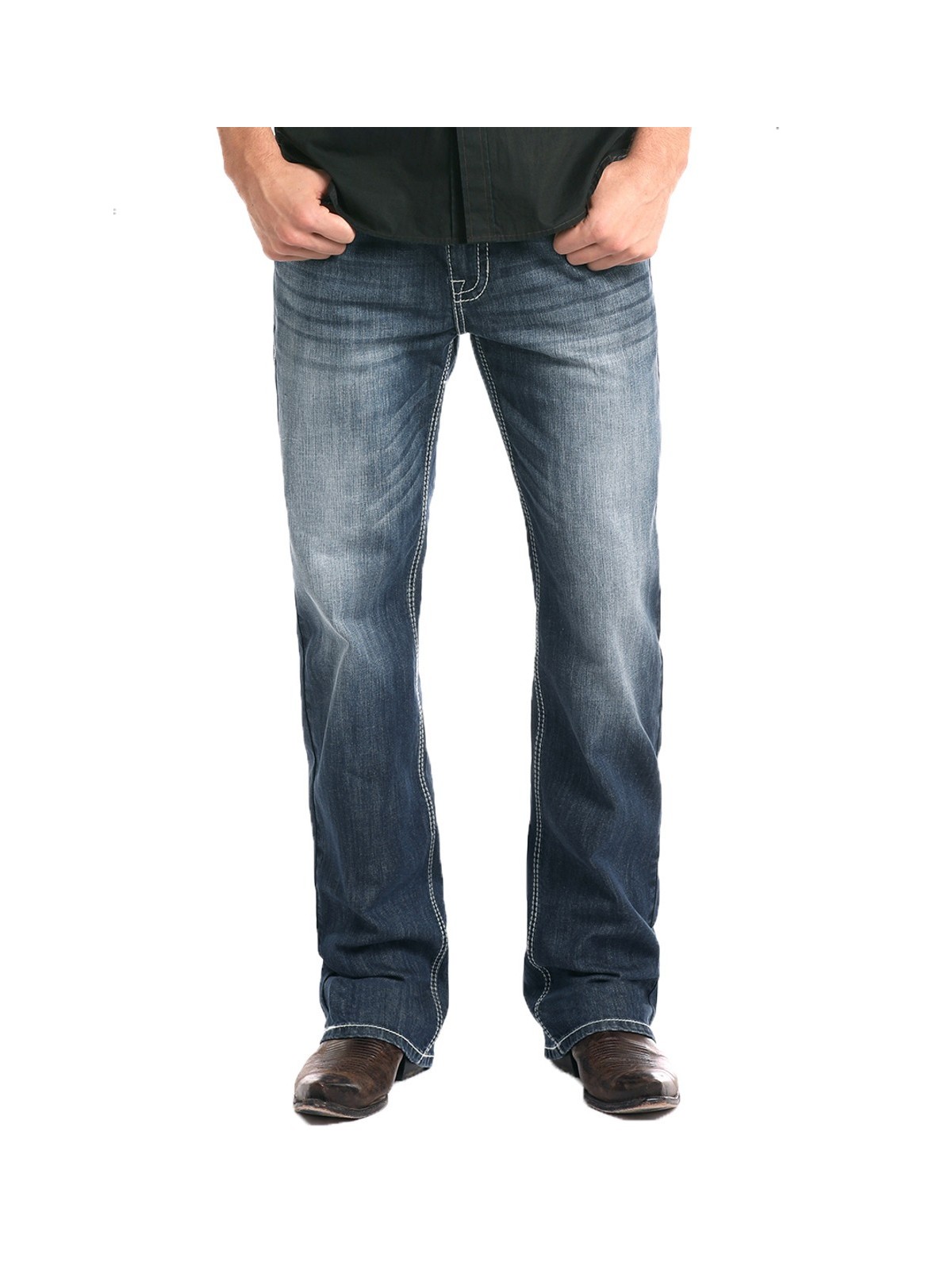 Relaxed Fit Straight Bootcut Jeans 3473