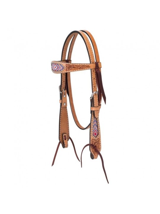 Pink Beaded Pony Headstall